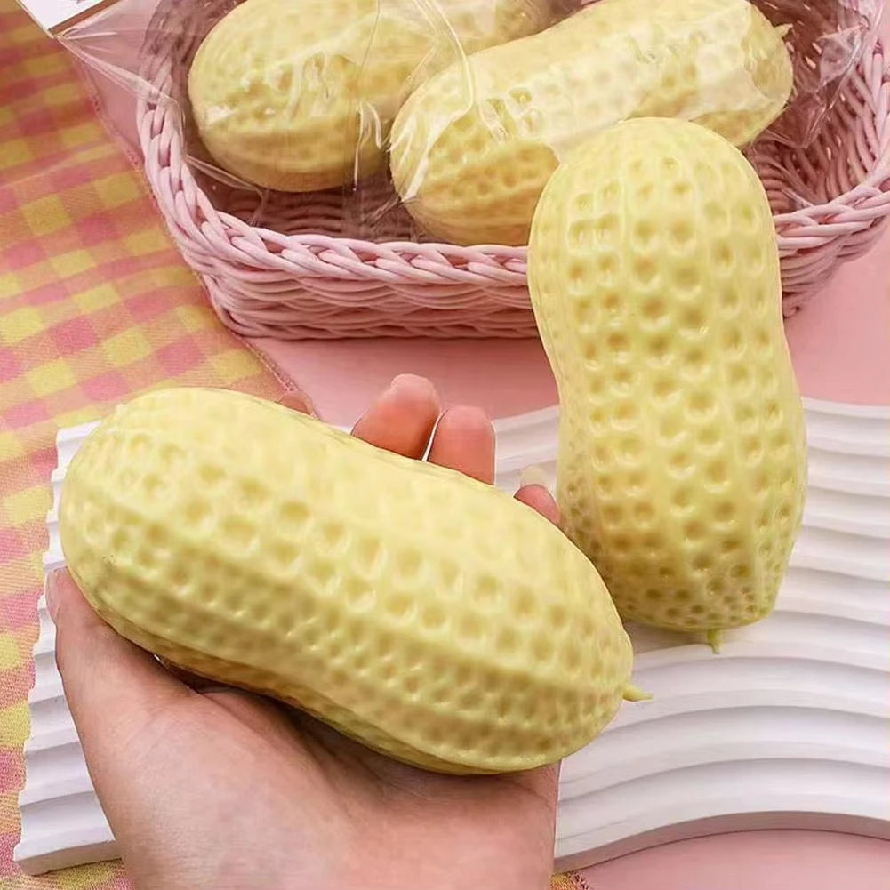 Peanut Squishy Toy - Soft Texture Simulated Food Squishies, Fun Fidget Gift for Kids & Adults, Birthday Party Favors