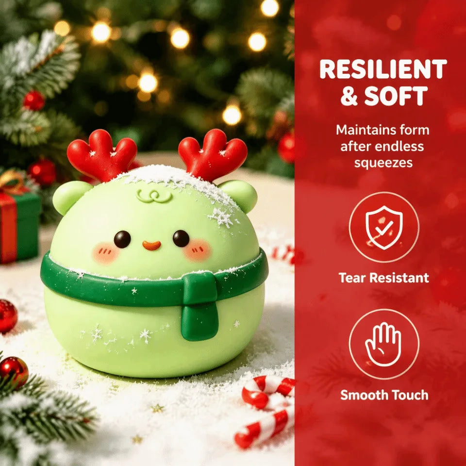 🎄 Christmas Mochi Squishy Friend 🥟 | Cute Scarf & Holiday Details 🎀✨