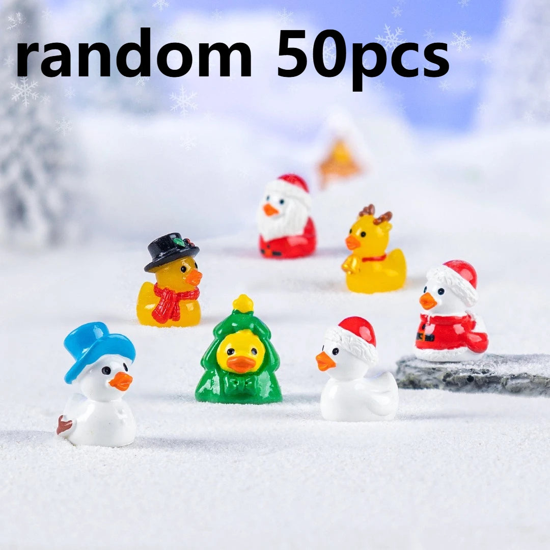Mini Christmas Yellow Duck Resin Figurines 🦆🎄🎁