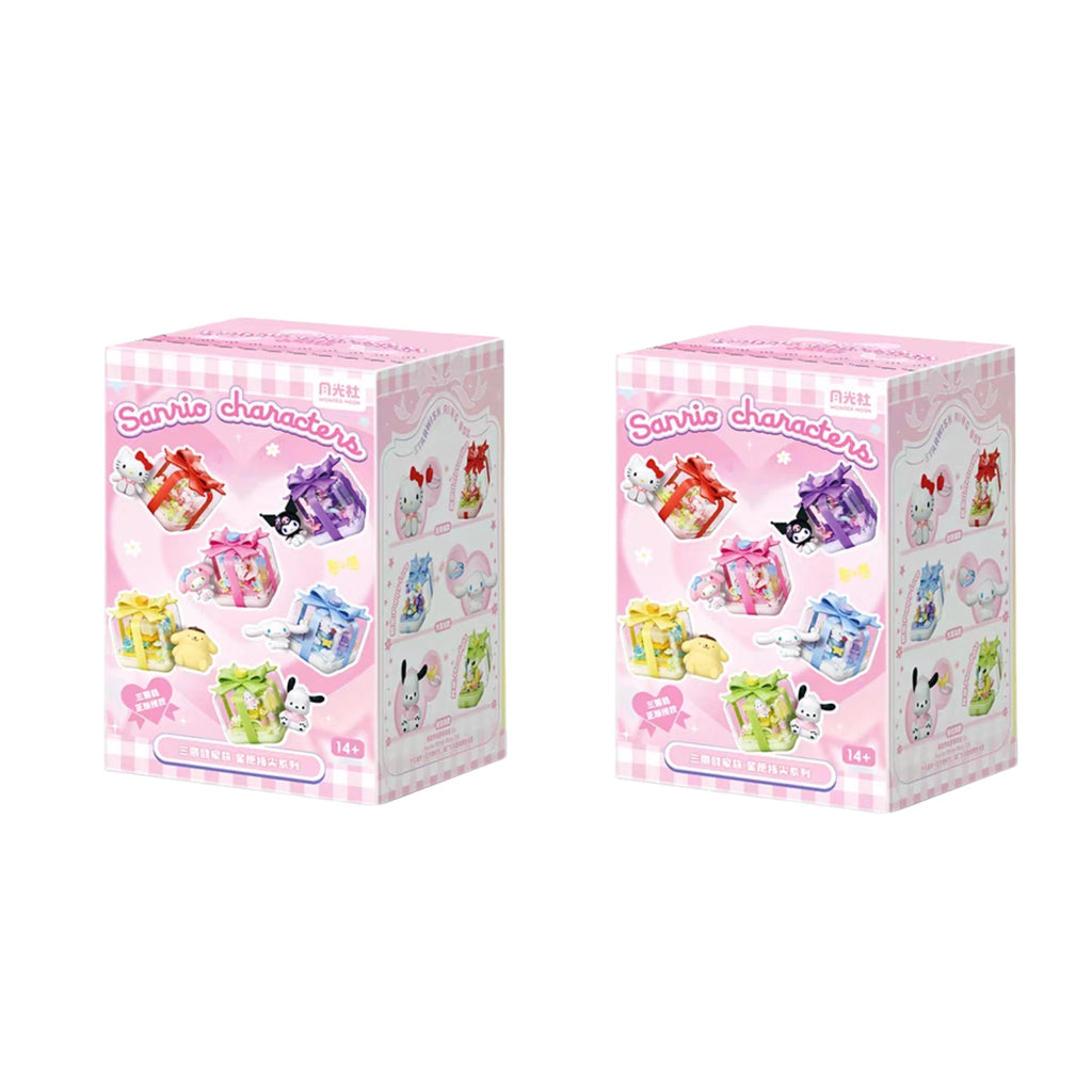 Sanrio Perfume Bottle Flower Basket Building Block Ring Surprise Blind Box Toy Model Brick with Lighting Children Festival Gift