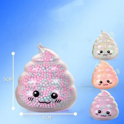 2PCS Squishy Poop Stress Relief Balls Colorful Fidget Toys for Girls Kids Easter Basket Stuffers Stress-Relieving Toy
