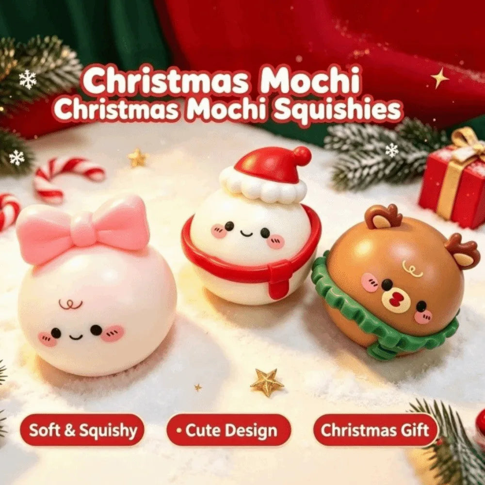 🎄 Christmas Mochi Squishy Friend 🥟 | Cute Scarf & Holiday Details 🎀✨