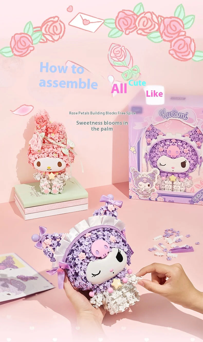 Sanrio Kuromi & Melody Floral Garden Building Blocks Set – Moonlight Club Surprise Puzzle Gift