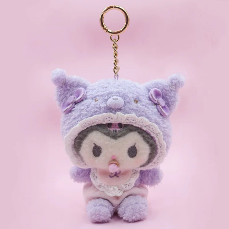 Sanrio Latte Pacifier Plush Keychain – Kuromi, Cinnamoroll, Hello Kitty & My Melody Pendant