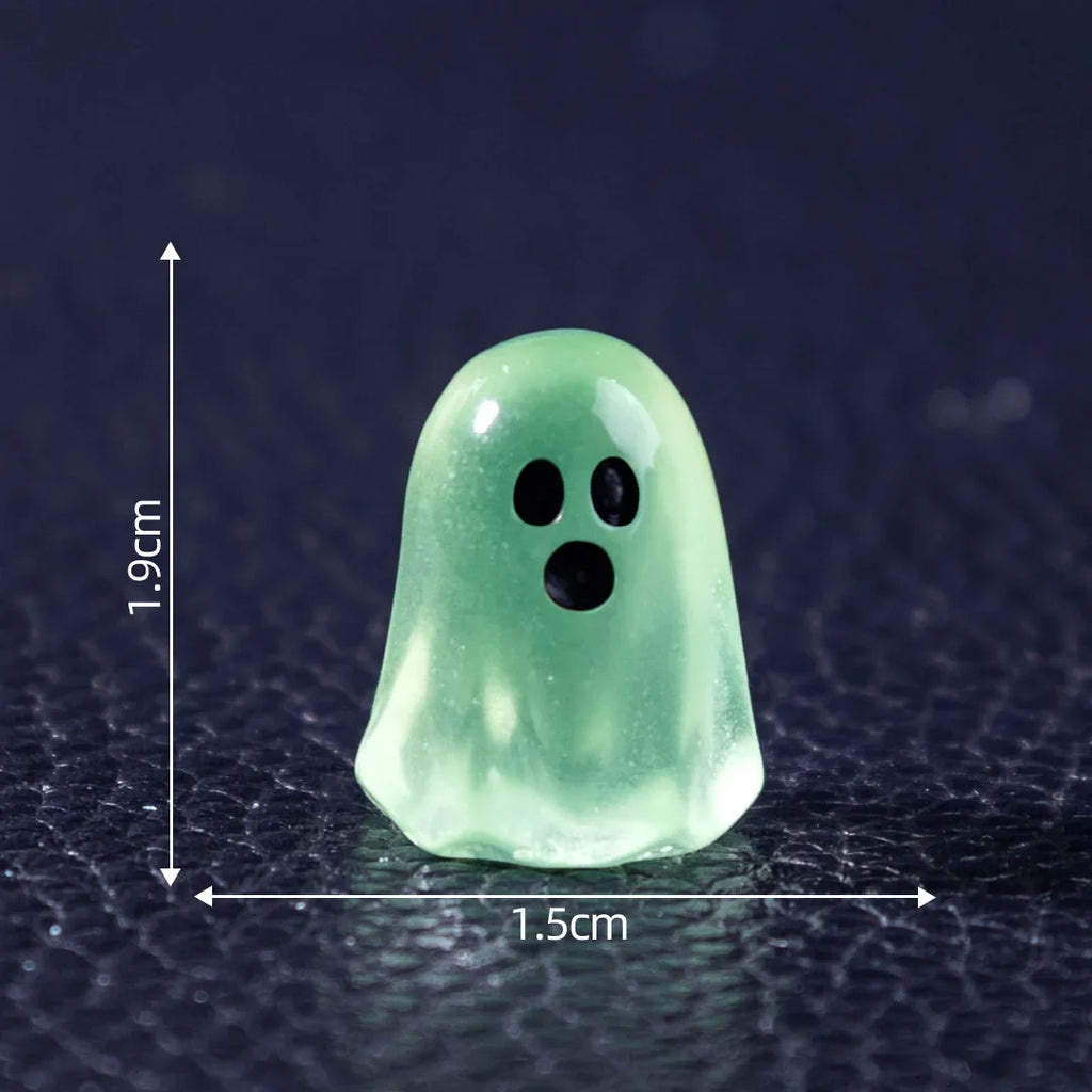 Mini Resin Ghost Tree Elves Small Figurines Glow in The Dark Halloween Luminous Kids Festival Party Decor Glowing Miniature Toy