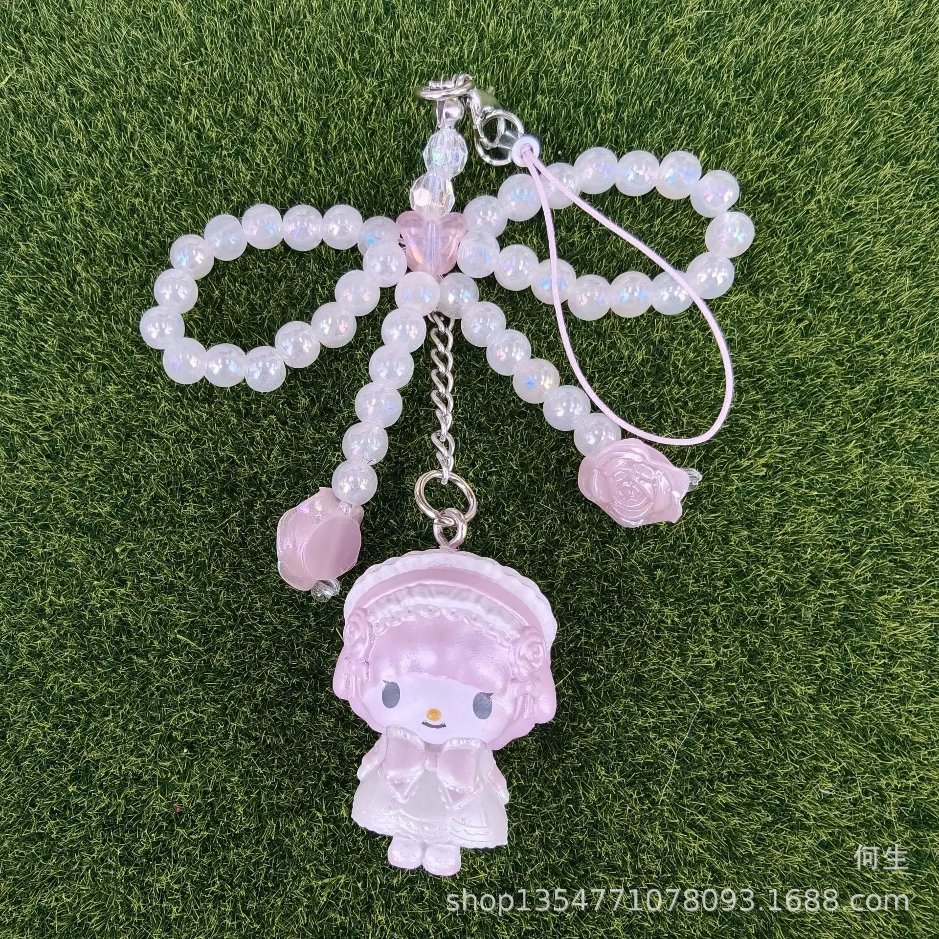 Sanrio Pearl Bow Bonnet Keychain – Hello Kitty & Cinnamoroll Mystery Blind Box Pendant