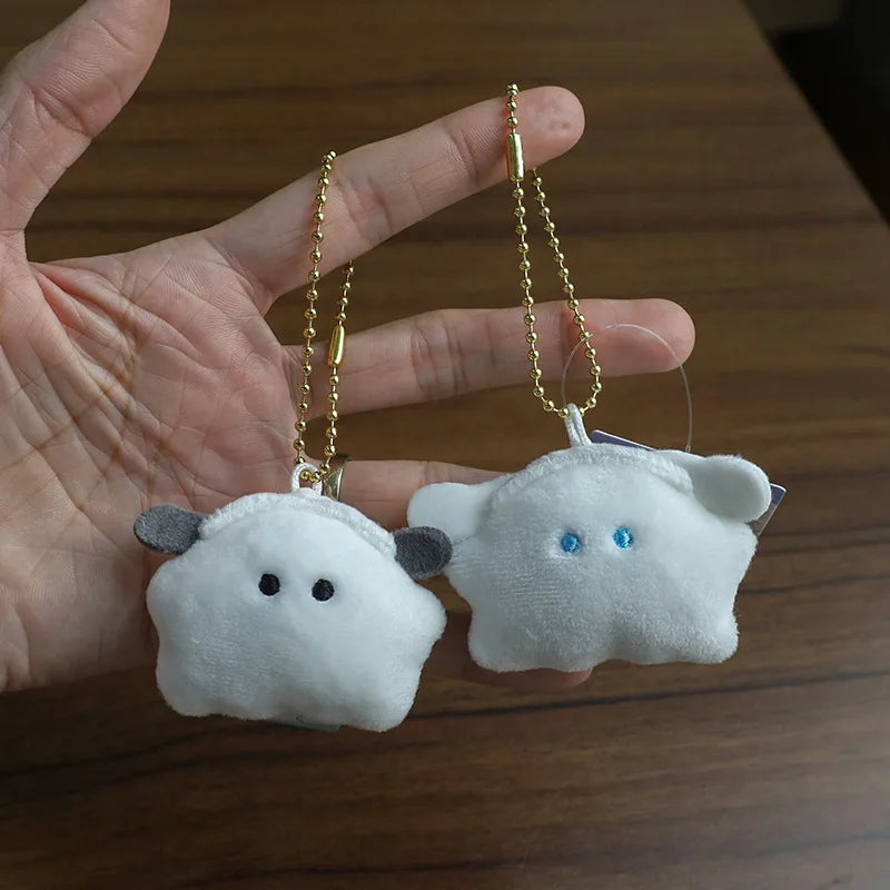 Sanrio Halloween Ghost Mini Plush Keychain - Kawaii Hello Kitty Kuromi Cinnamoroll My Melody PomPomPurin Bag Charm