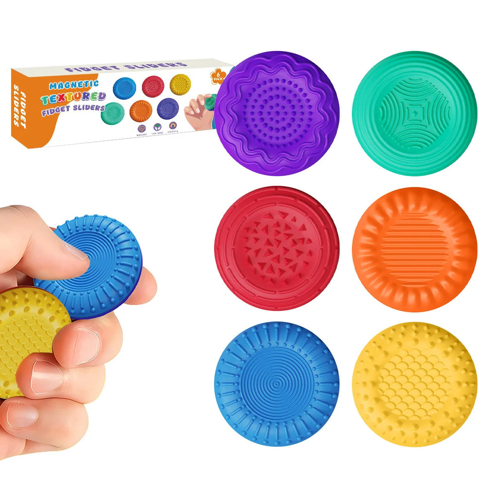 Magnetic Fidget Toys for Adults & Kids -Textured Sensory Toys for Autism Children Anxiety Relief - Quiet Stress Fidgets Sliders
