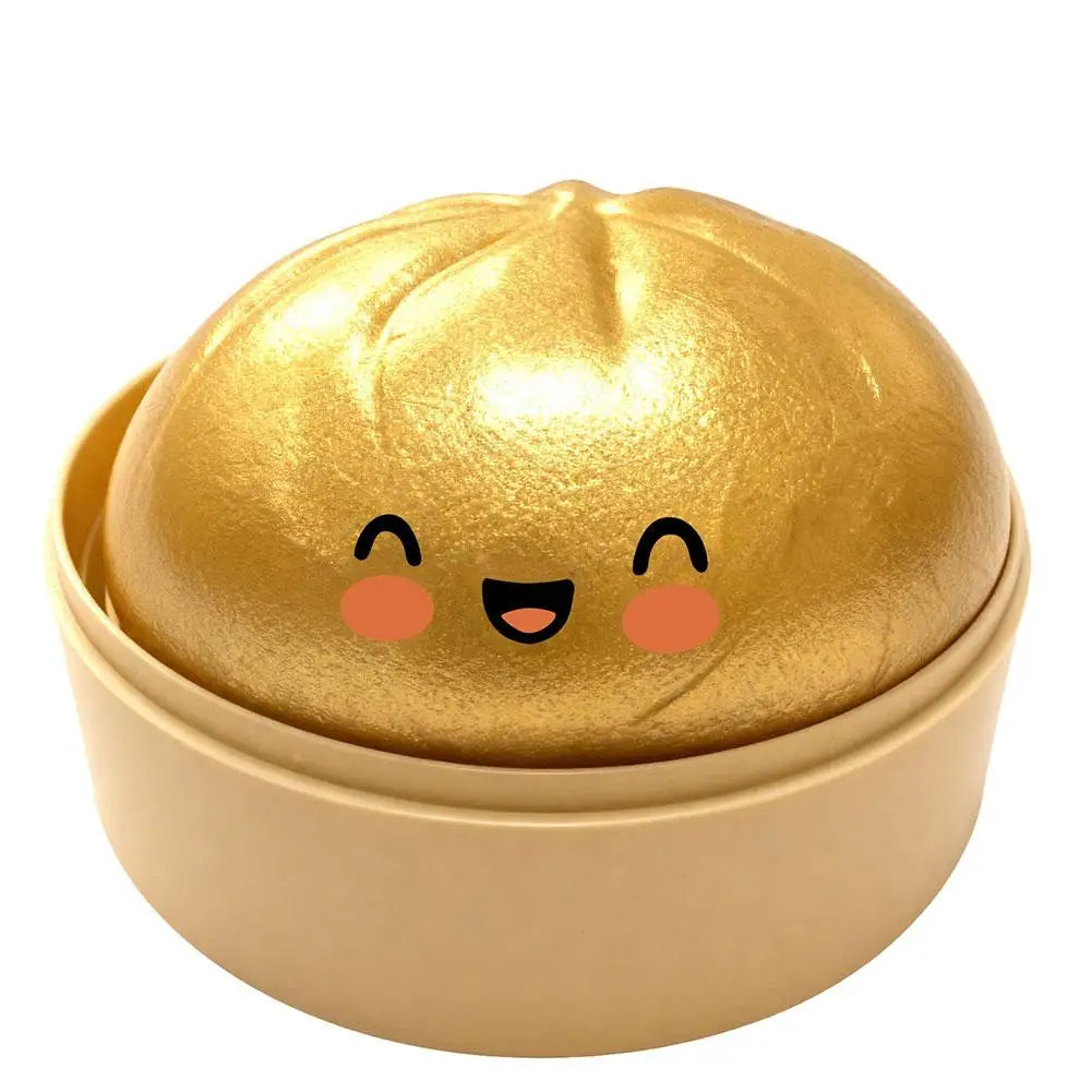 Squishy Steamed Bun Dumpling Toy - Slow Rising Glitter Soft Stretchy Fidget Desk Toy, Kawaii Home Office Decor