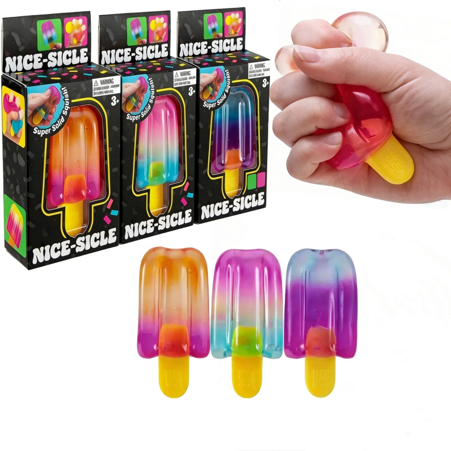 Fidget Squishy Toys Popsicle Squeeze Funny Gradient Color Super Soft Stress Relief TPR Material Safe Party Adults Creative Gifts