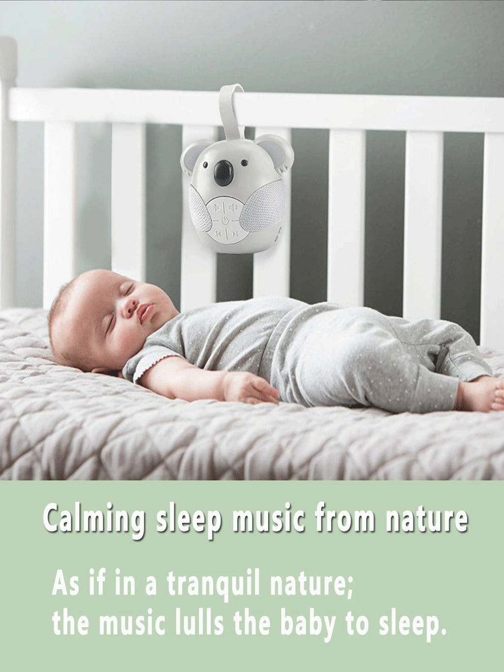 Baby White Noise & Lullaby Sound Machine - Portable Owl Baby Soother with Soothing Sounds for Stroller & Crib