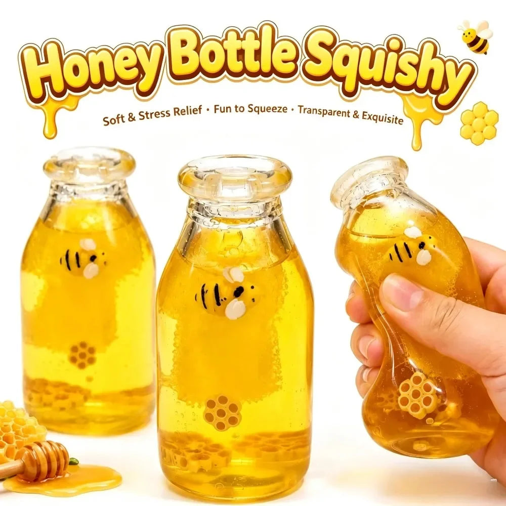 🍯 Honey Bottle Squishy | Quick-Rebound Novelty Squeeze Toy ✨