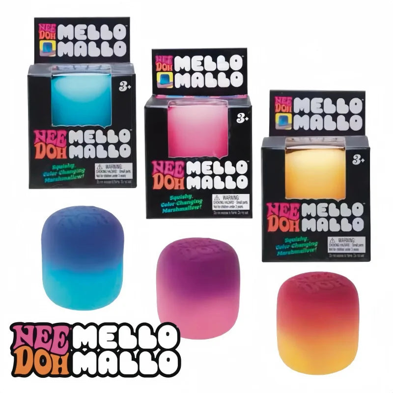 Needoh Mello Mallo UV Light Reactive Squish Toy – Marshmallow Texture Slow Rising Squeeze