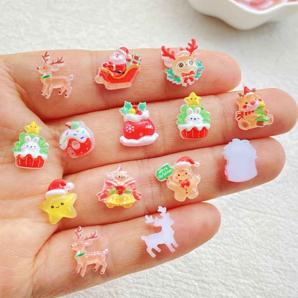 Christmas 3D Resin Nail Charms, 60 Pieces 🎄🎅🎀