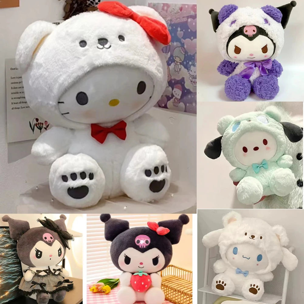 Sanrio 25cm Plush Stuffed Doll - Kawaii Kuromi My Melody Cinnamoroll Soft Animal Plushie Pillow - Birthday & Holiday Gift