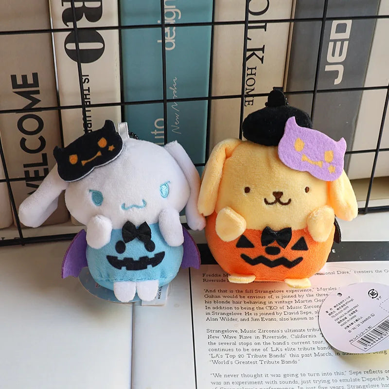 Sanrio Halloween Ghost Plush Keychain - Kawaii Hello Kitty Kuromi Cinnamoroll My Melody Ghost Bag Charm