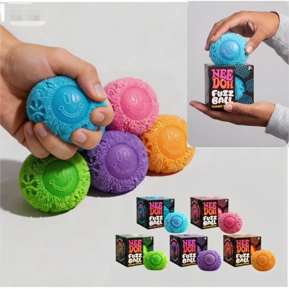 Nee Doh Fuzz Ball – Soft Squishy Squeeze Ball Fidget Toy | Fun Desk Toy & Gift