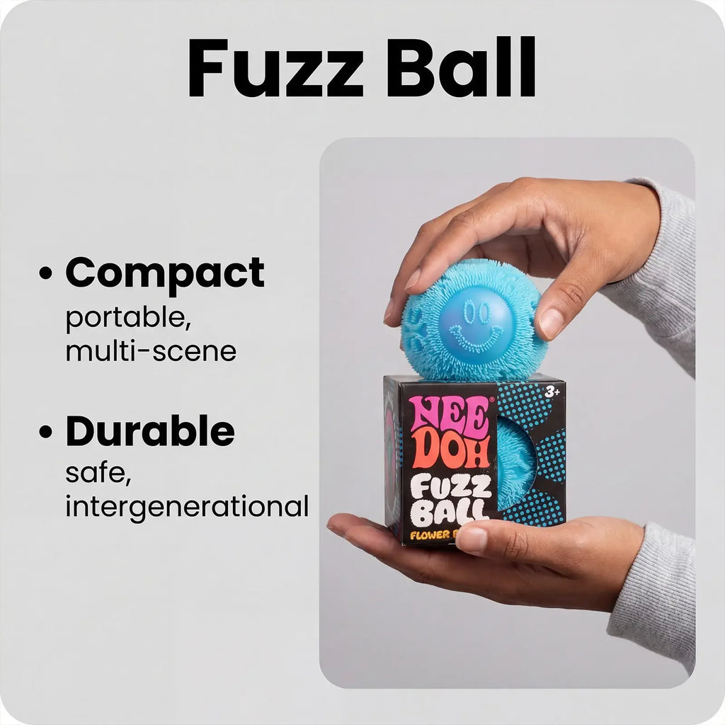 Nee Doh Fuzz Ball – Soft Squishy Squeeze Ball Fidget Toy | Fun Desk Toy & Gift