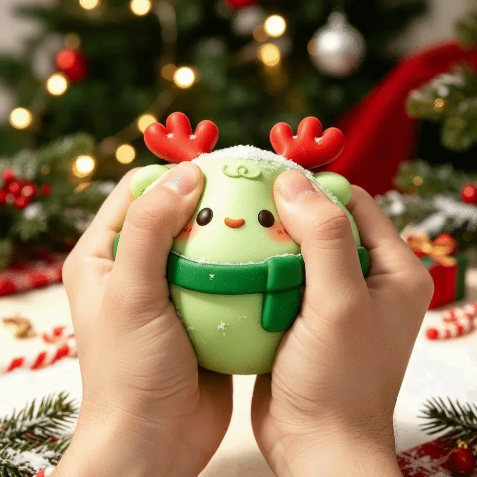 🎄 Christmas Mochi Squishy Friend 🥟 | Cute Scarf & Holiday Details 🎀✨