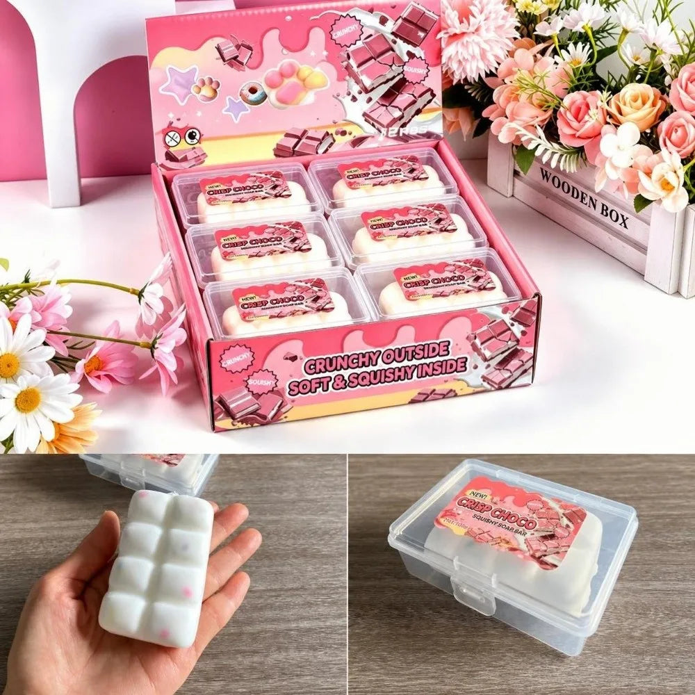 Chocolate Wax Cracking Squeeze Toy Cat Paw Donut Crunchy Sound Ball Crispy Feel Crackable Texture Sensory Squeeze Toy