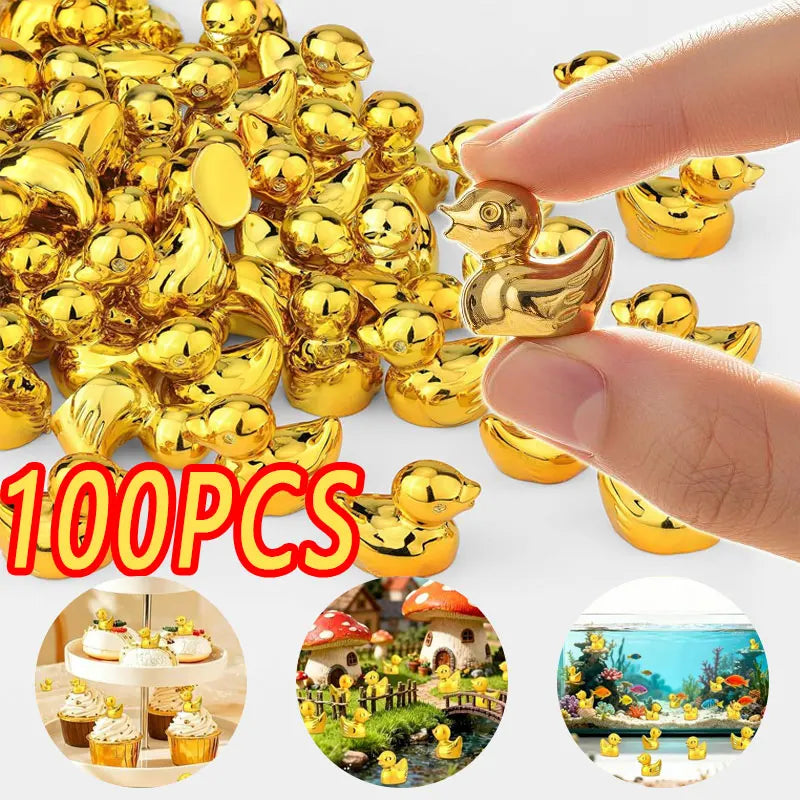 Mini Golden Duck Resin Figurines 🦆✨💕