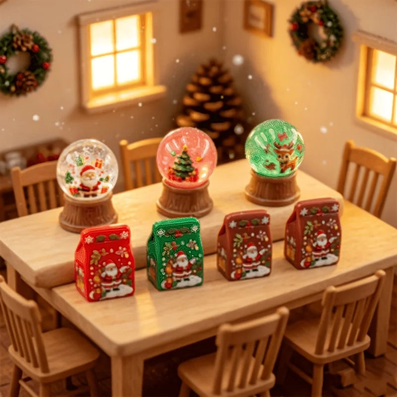 Mini Christmas Resin Figurine Set, 6 Pieces 🎄🎁❄️