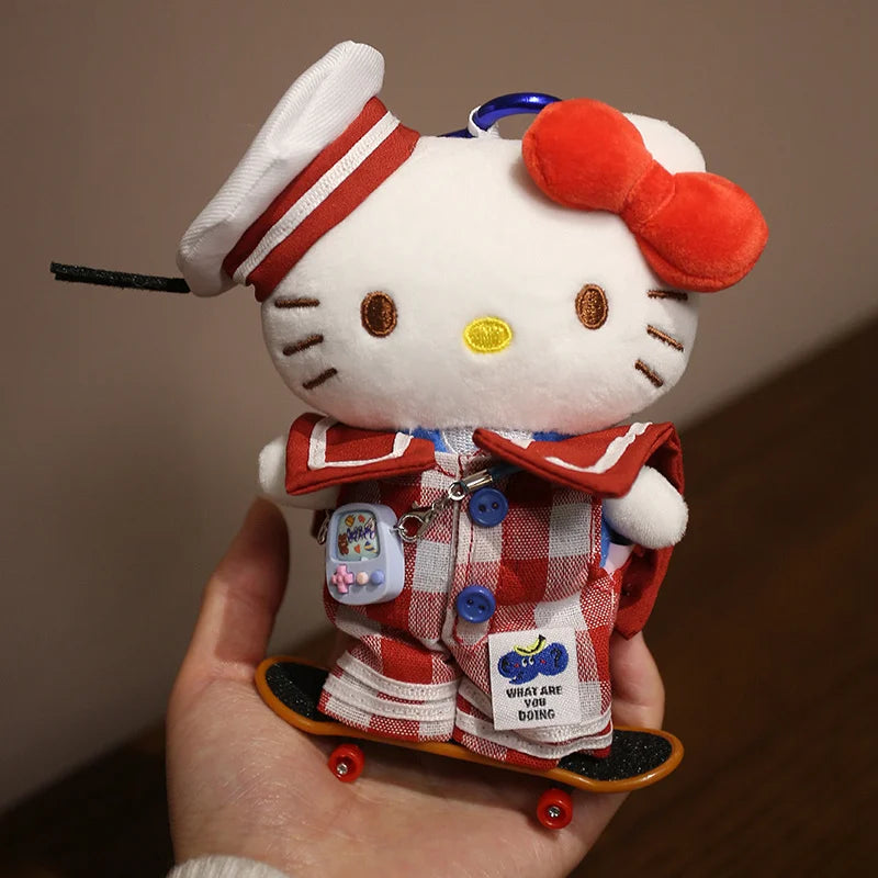 Sanrio Hello Kitty Plush Stuffed Pendant Keychain - 15cm Kawaii Kitty Cat Charm - Birthday Gift