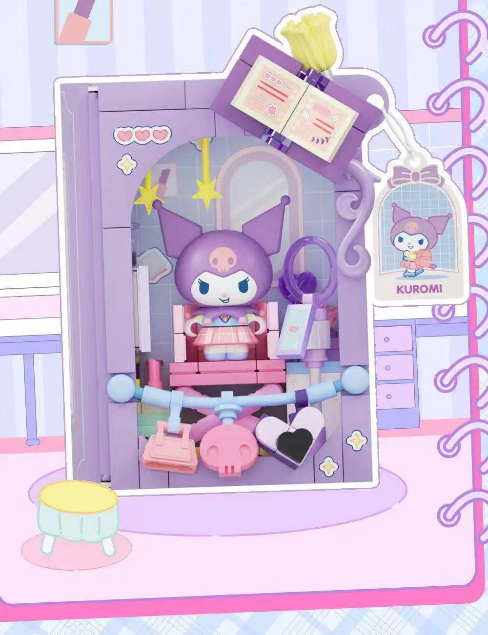 Sanrio Campus Diary Building Block Book – Kuromi, Hello Kitty & Friends Blind Box Desk Decoration