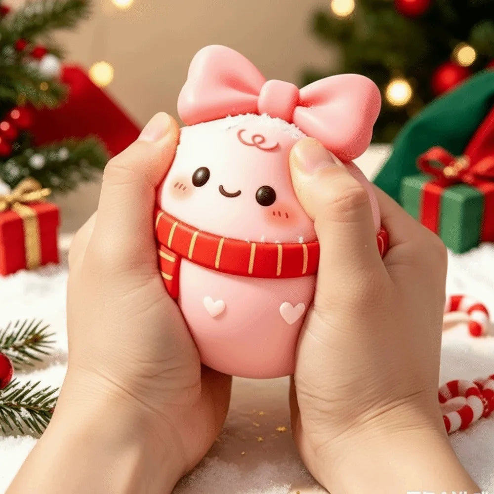 🎄 Christmas Mochi Squishy Friend 🥟 | Cute Scarf & Holiday Details 🎀✨