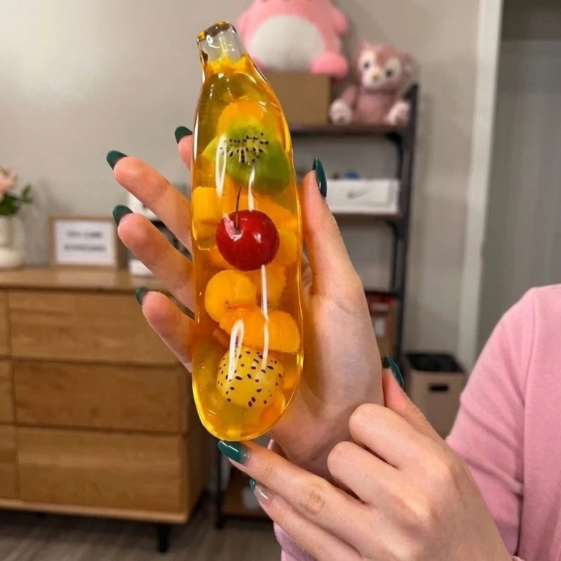 🍌 Banana Jelly Squishy Toy | Big Soft Squeeze Fidget ✨