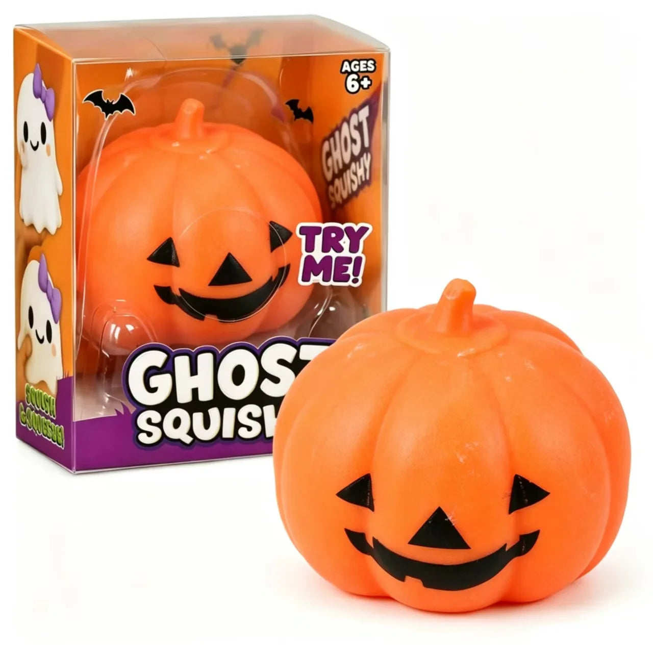Halloween Ghost & Pumpkin Squishy Toy Set, Slow Rising Stress Relief Fidget Decompression Sensory Toy