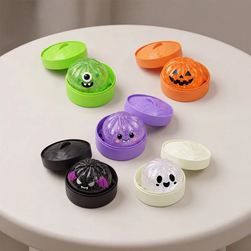 Cartoon Ghost Bun Squishy Toy – Soft Slow-Rising Squeeze Toy | Cute Halloween Ghost Gift & Collectible