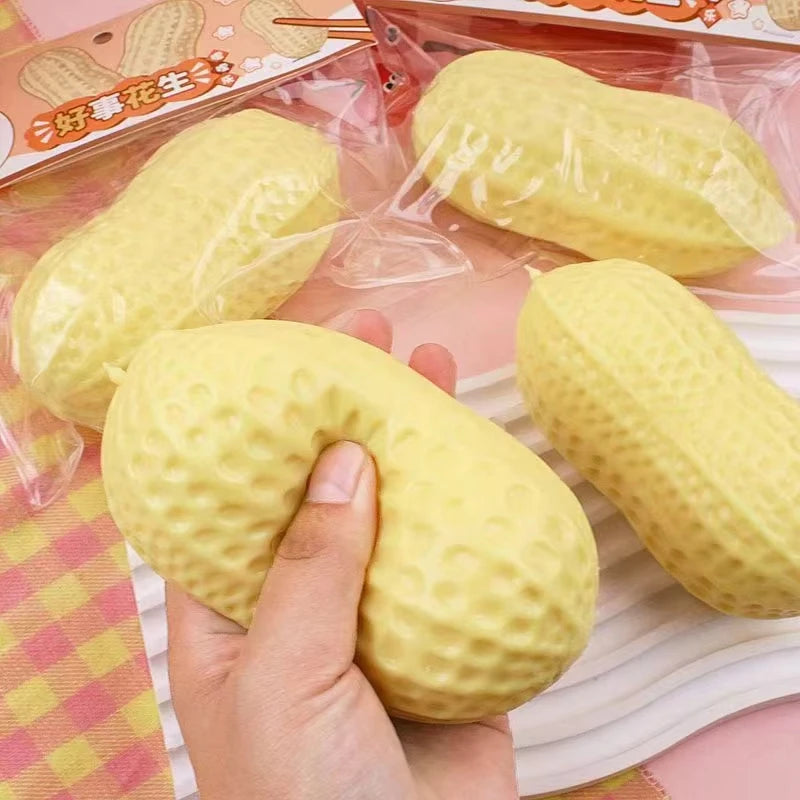 Peanut Squishy Toy - Soft Texture Simulated Food Squishies, Fun Fidget Gift for Kids & Adults, Birthday Party Favors