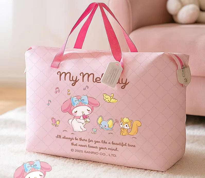 Sanrio Hello Kitty My Melody Waterproof Storage Bag - Kids Kindergarten Quilt Luggage Tote - Large Capacity Oxford Cloth
