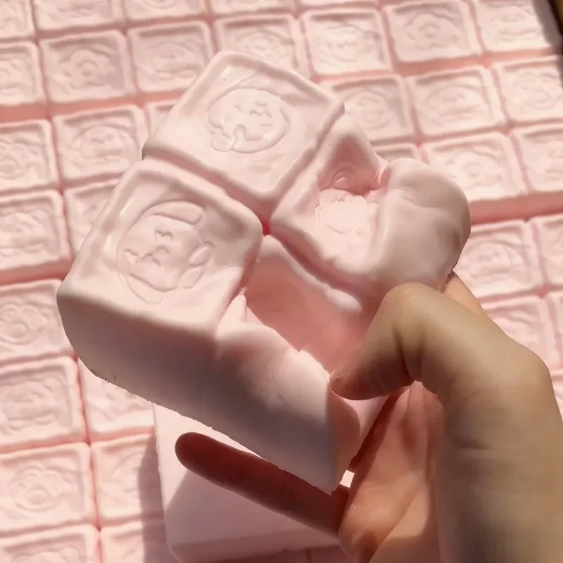 Squishy Strawberry Cube Squeeze Toys Slow Rebound Soft Stress Relief Sensory Fidget Toys Anti Anxiety Squeeze Toys for Adults