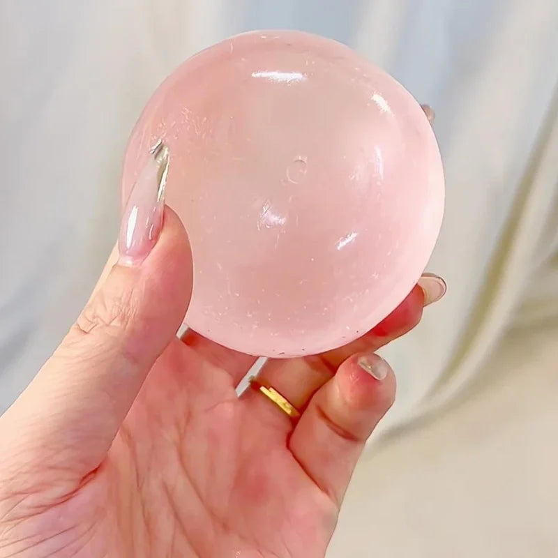 Sakura Coconut Oil Squishy Ball – Handmade Clear Maltose Transparent Calming Fidget Toy & Home Decor