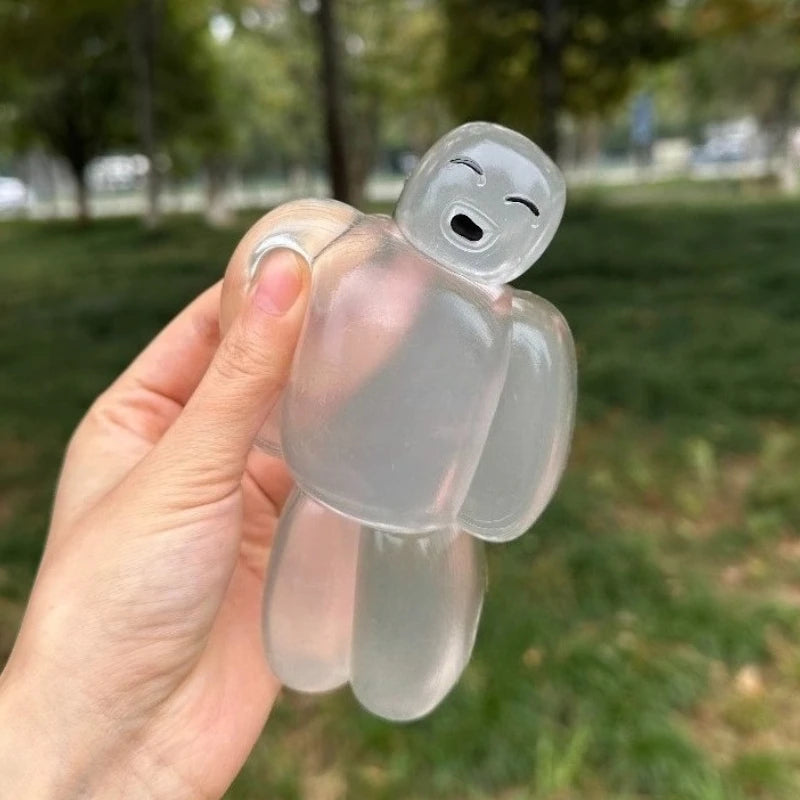 Squishy Transparent Jelly Robot Squeeze Toy - Cute Super Soft Slow Rebound Water Sense Cartoon Kawaii Gift