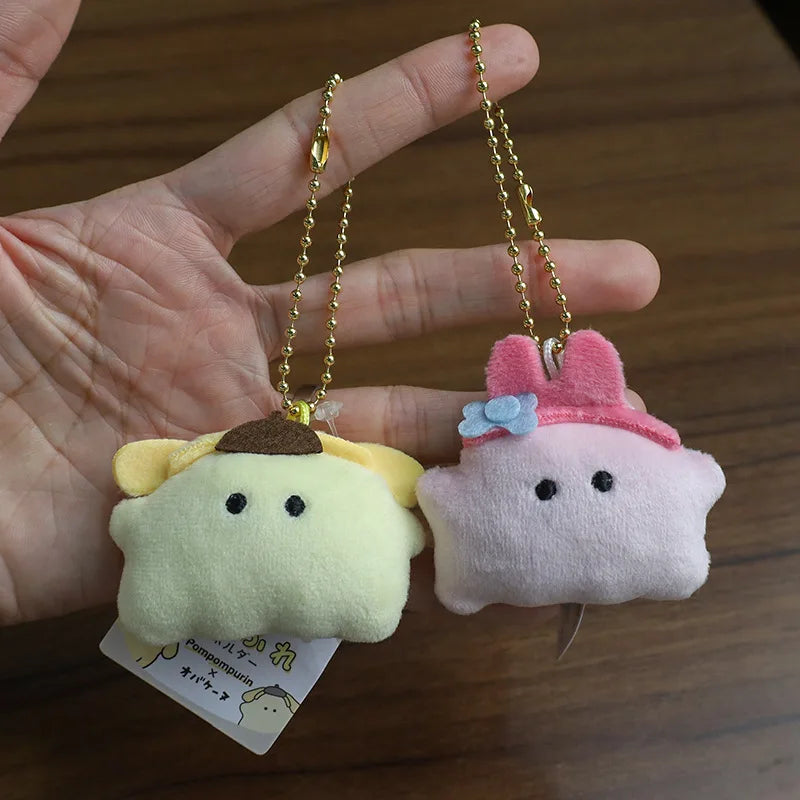 Sanrio Halloween Ghost Mini Plush Keychain - Kawaii Hello Kitty Kuromi Cinnamoroll My Melody PomPomPurin Bag Charm
