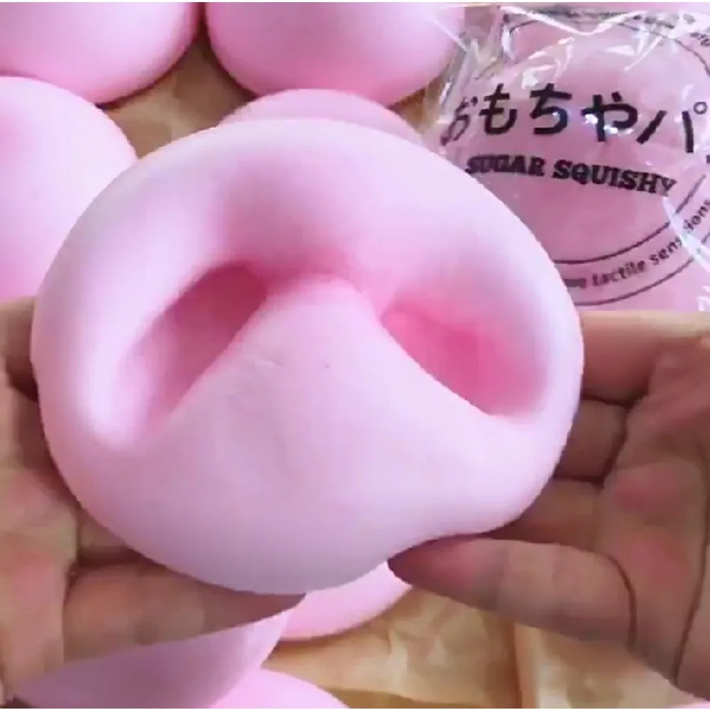 Squishy Simulated Pink Buns Squeeze Toy - Soft Slow Rising Kawaii Food Fidget Toy, Fun Gift for Kids & Adults