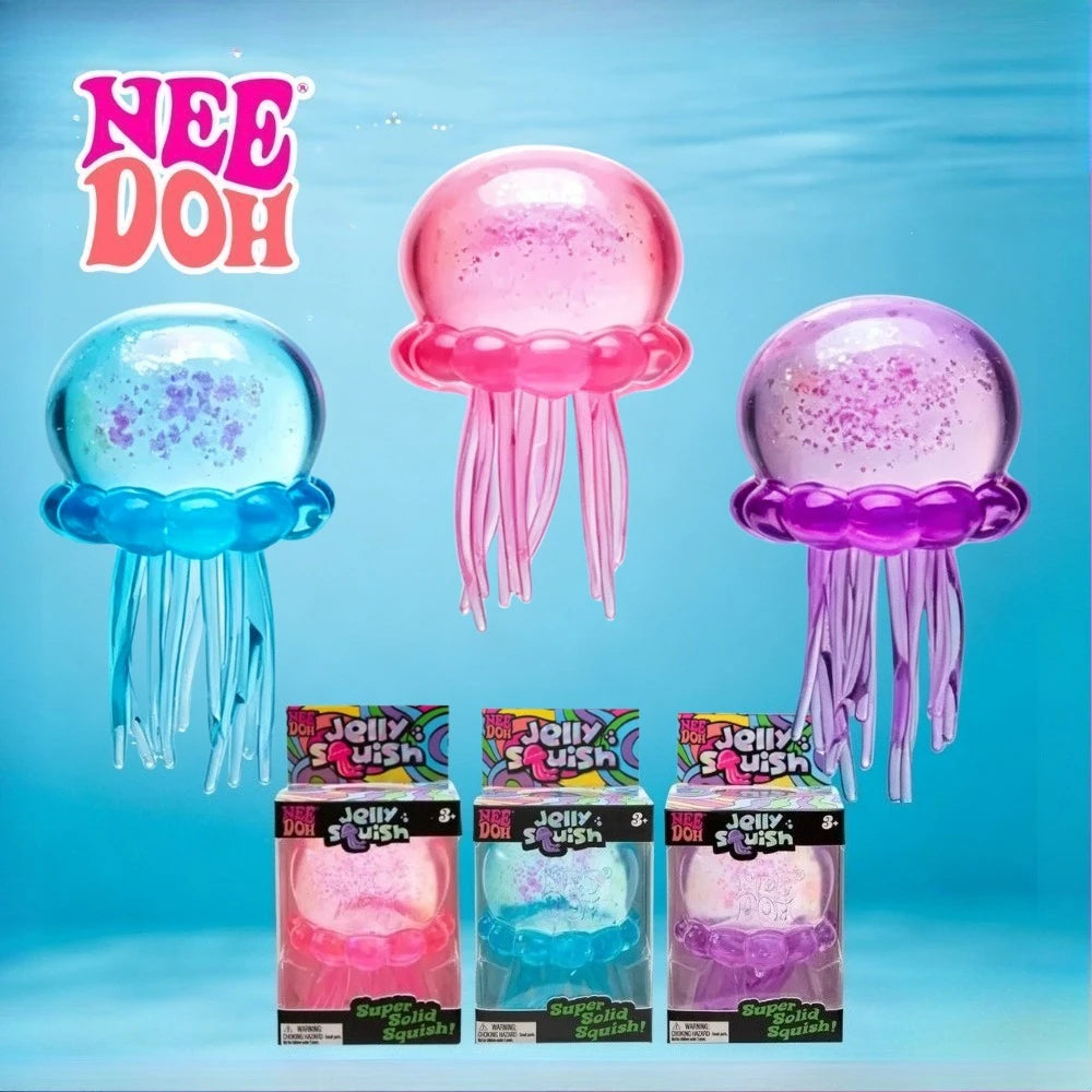 Squishies Jellyfish Square Squish Toy Fidget Toy, Water Sensory Soft Jelly Squeeze Stress Relief Fidget Toy Squeeze Blind Box