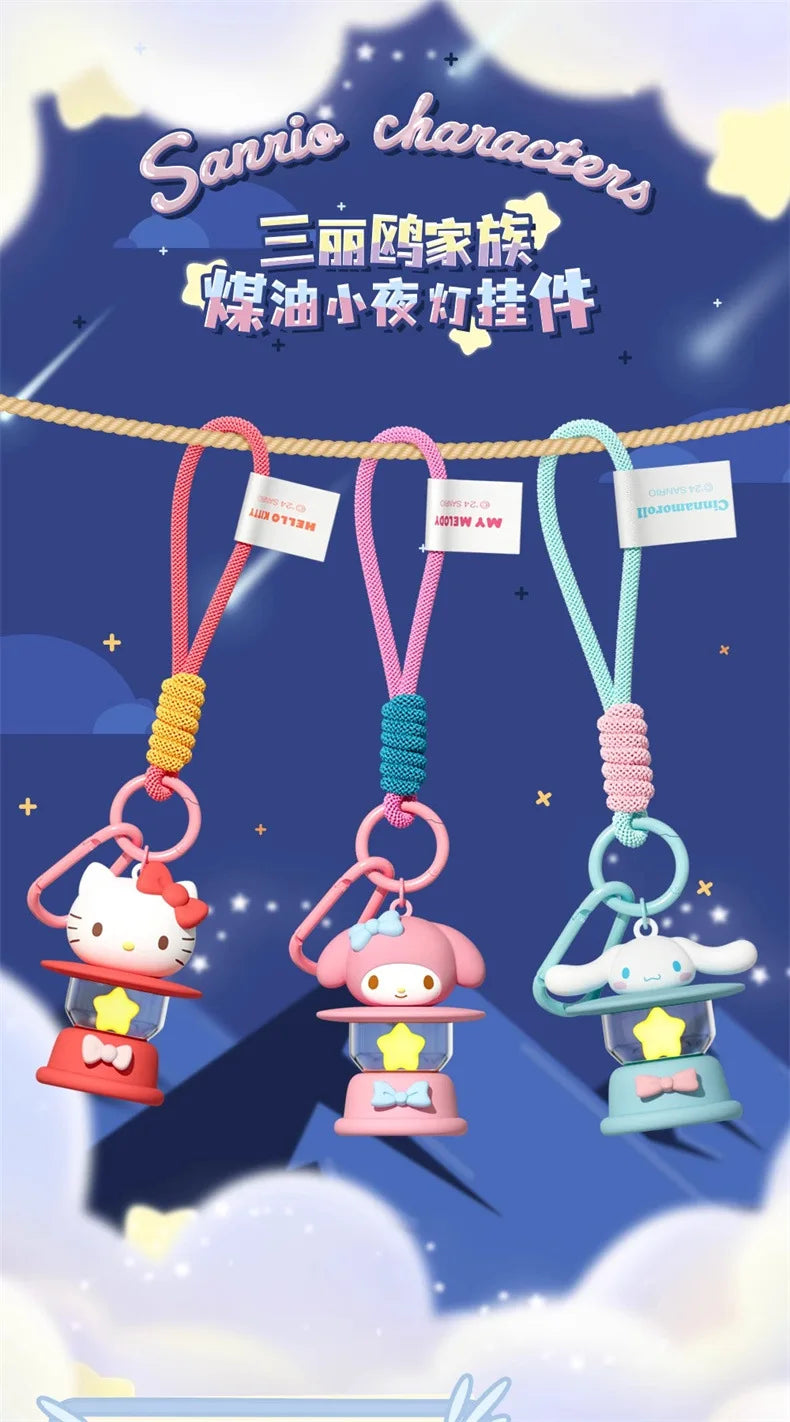 Sanrio LED Night Light Keychain – Hello Kitty, Cinnamoroll & Kuromi Pendant
