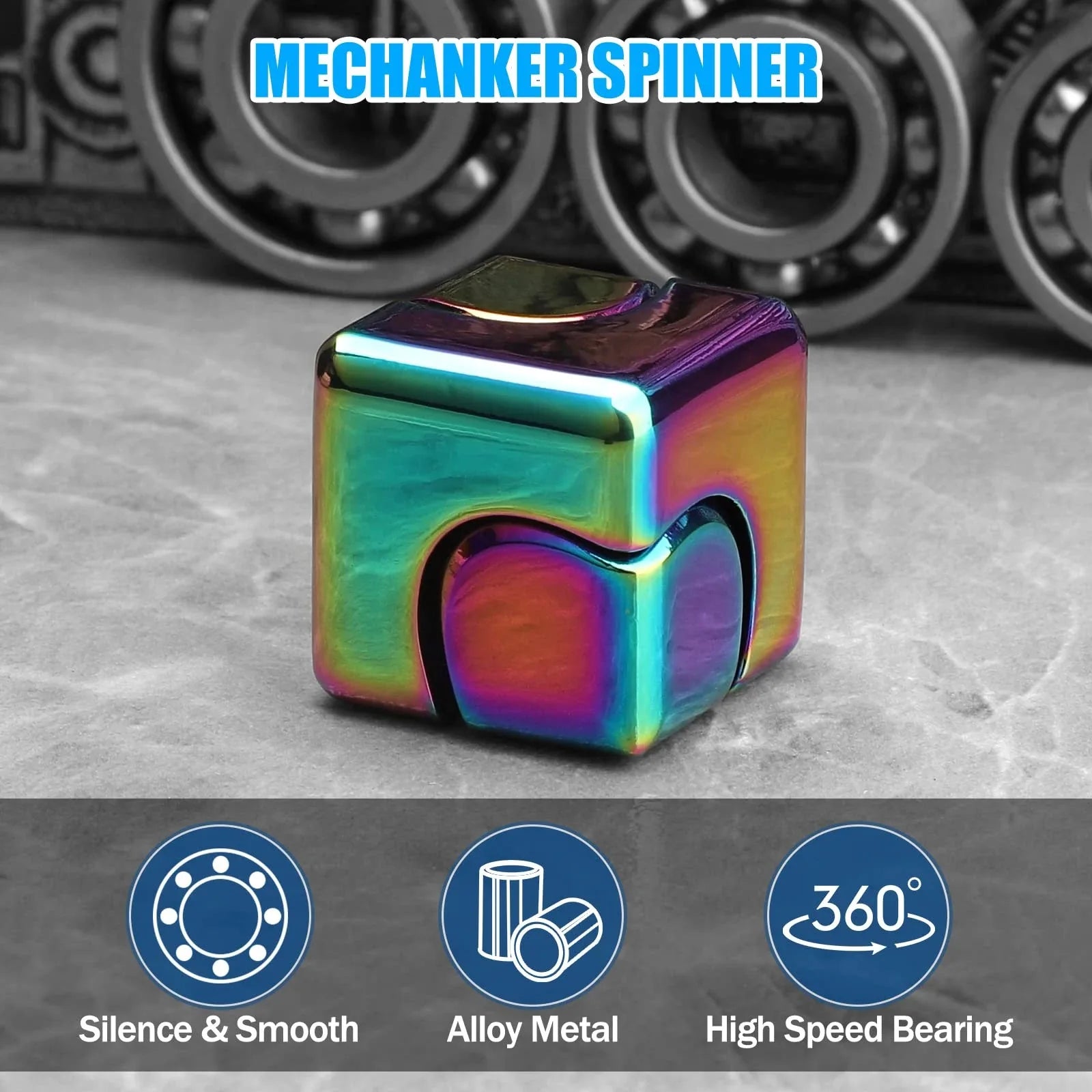 Fidget Spinner Toys Cube Metal Cool Stuff Desk Gadgets Office Toys Small Anxiety Figette Sensory Toy ADHD Tool for Teens Adults