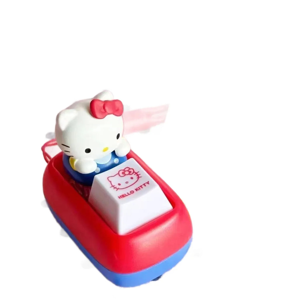 Hello Kitty Sanrio Voice Button Keyring - KT Cat Keycap Squishy Stress Relief Toy - Kawaii Desk Decor & Birthday Gift