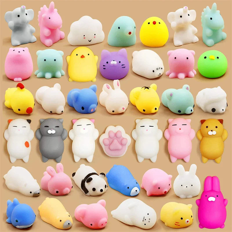 50-5PCS Mochi Squishies Kawaii Anima Squishy Toys For Antistress Ball Squeeze Party Favors Stress Relief Toys For Birthday