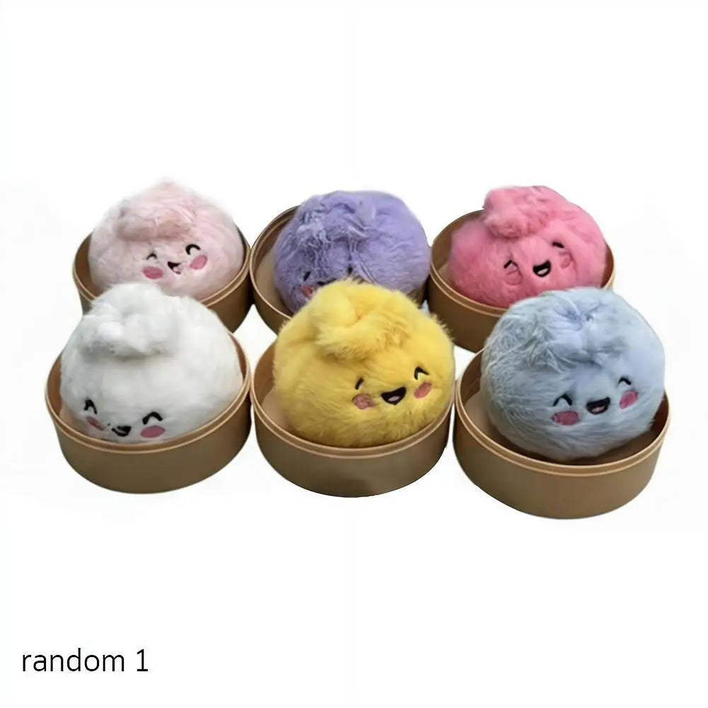 Plush Steamed Bun Dumpling – Embroidered Expressions Ultra-Soft Squishy Fidget Toy Gift Random Color