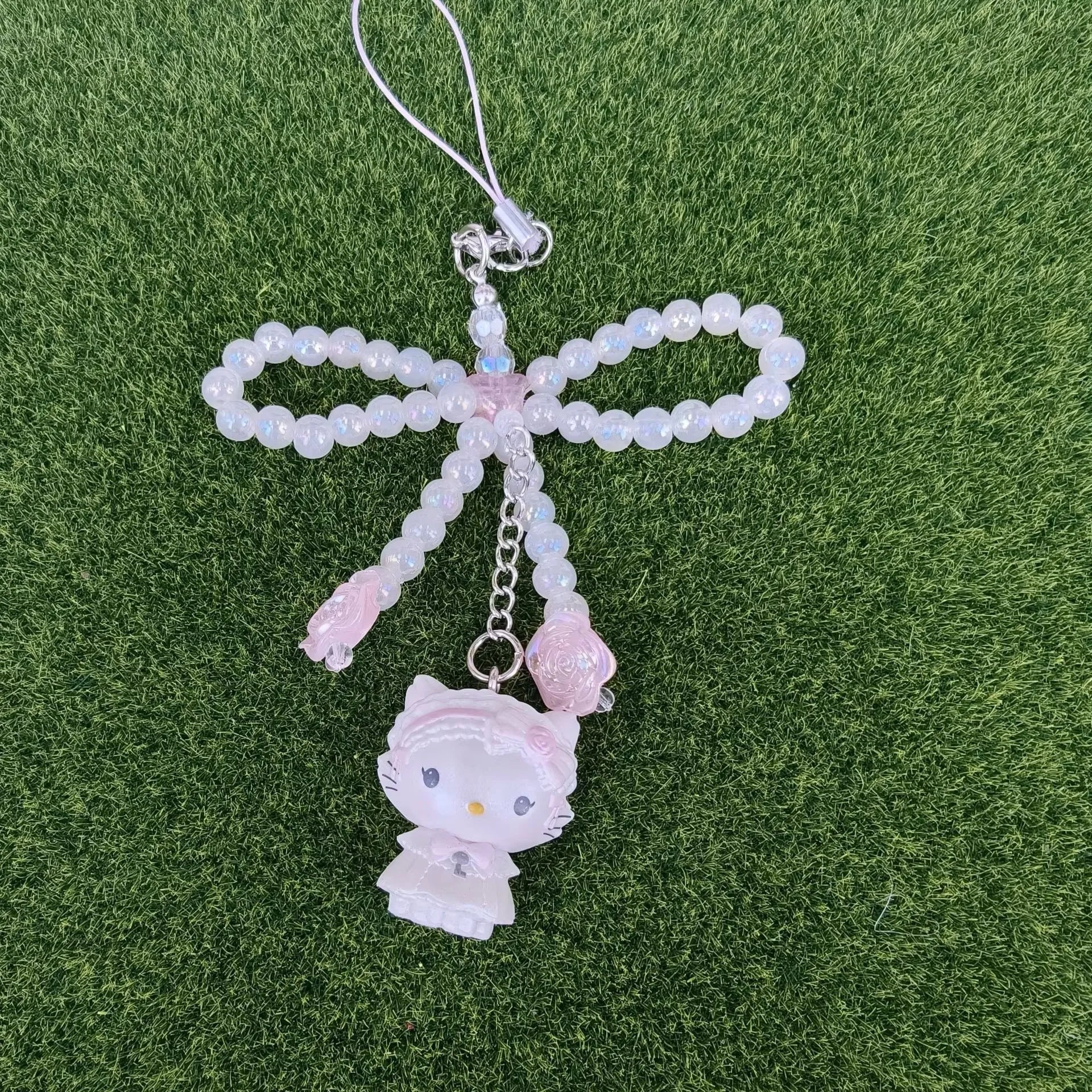 Sanrio Pearl Bow Bonnet Keychain – Hello Kitty & Cinnamoroll Mystery Blind Box Pendant