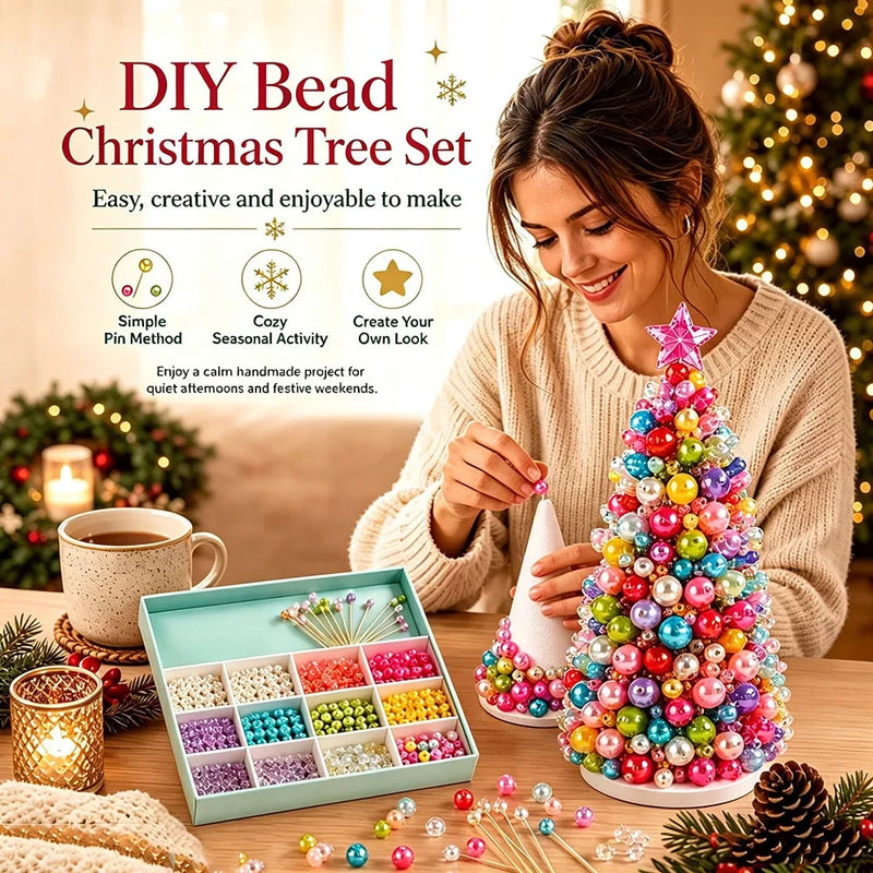🎄 DIY Beaded Christmas Tree Craft Kit 🎀 | Tiny Tree Sparkle ✨