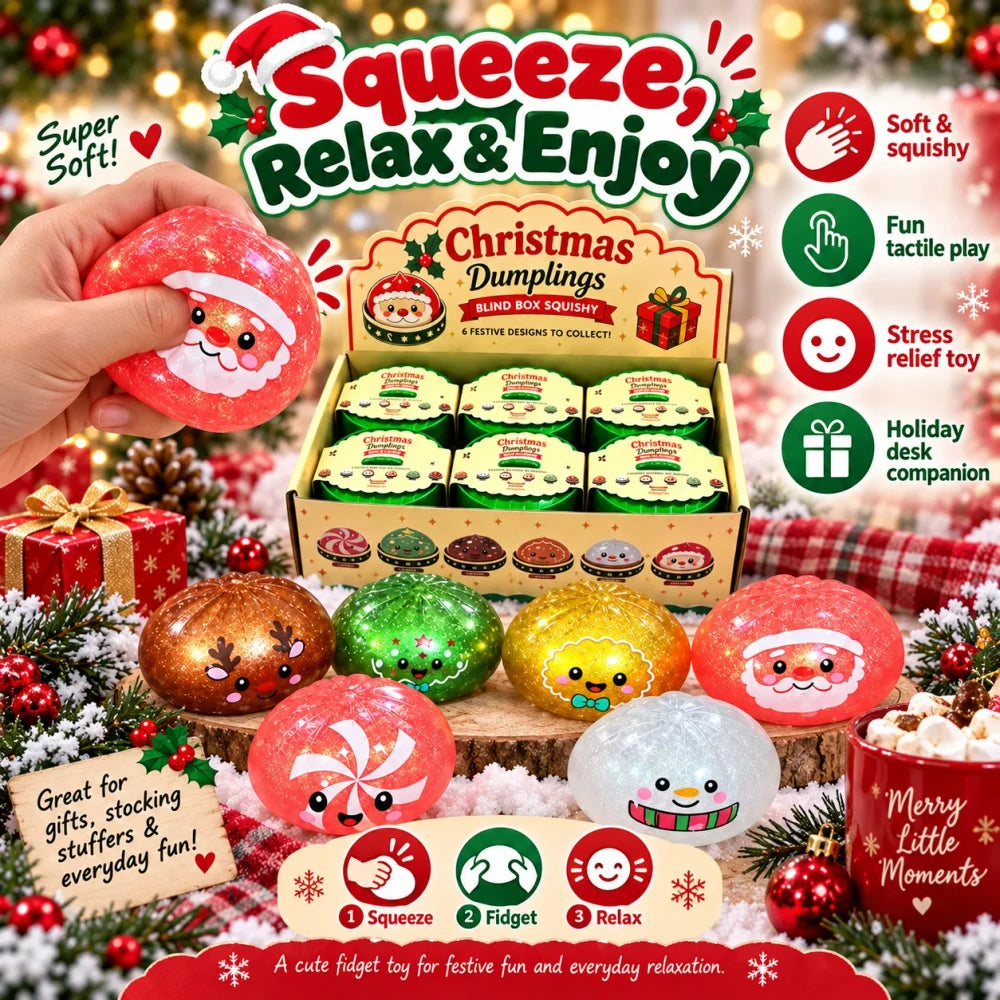 🎄 Christmas Dumpling Squishy Blind Box 🥟 | Festive Mystery Surprise 🎁✨
