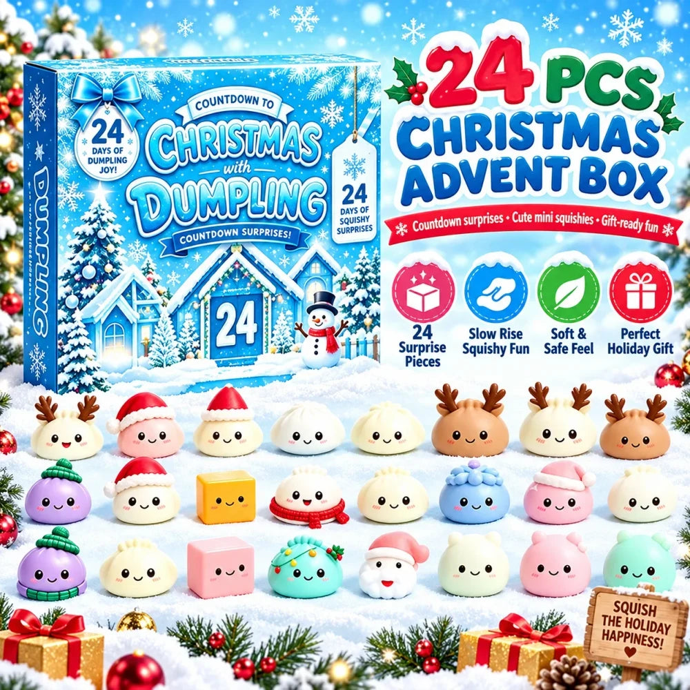 💙 Christmas Dumpling Squishy Advent Calendar 🎄 | Blue Winter Box 🎁✨