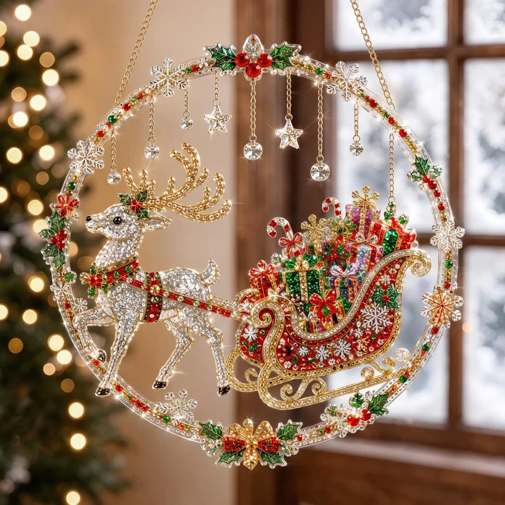 🎄 DIY Christmas Diamond Art Hanging Decoration 🎀 | Festive Sparkle ✨